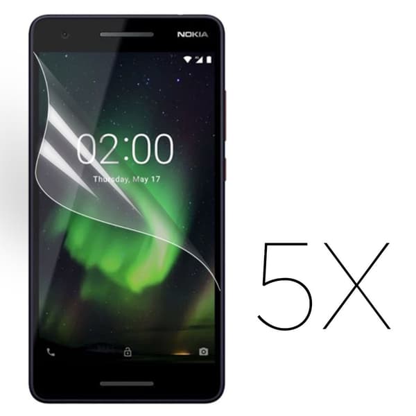 Ultraklar LCD-skjermbeskytter for Nokia 2.1 - 5-Pack Transparent