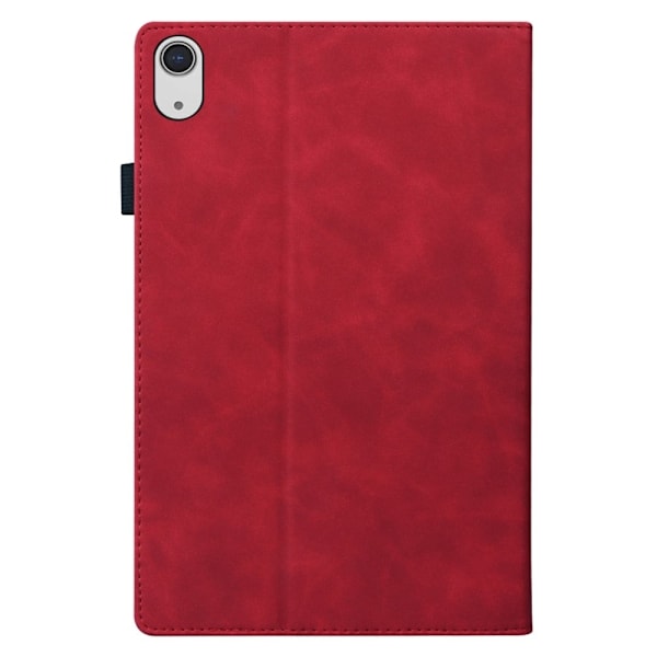 iPad 10.9 (2022) / iPad 10th Gen Business Folio stander etui Vegansk Læder Wallet Auto Wake / Sleep Tablet Cover med elastisk bånd og blyantholder - R Red