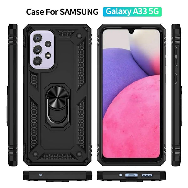 Ring Guard Case Samsung Galaxy A33 5G - Sort Black