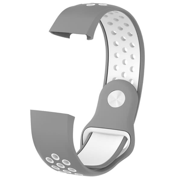 Fitbit Charge 3 andningsbart klockarmband i silikon i två färger - Grå / Vit multifärg