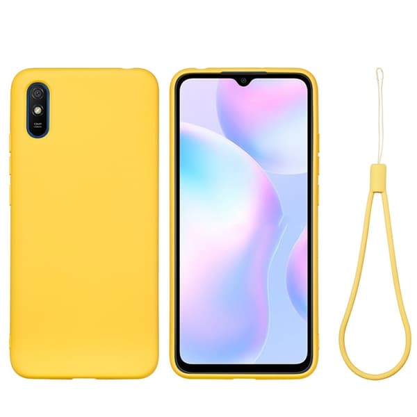 Matte Liquid silikone cover til Xiaomi Redmi 9A - Gul Yellow