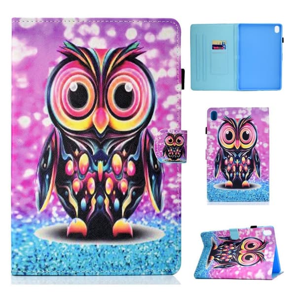 Huawei MediaPad M6 10,8 pen mønster lær flip etui - Owl Pattern Multicolor
