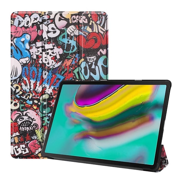 Samsung Galaxy Tab S5E tri-fold mønster case - Wow Brains Multicolor