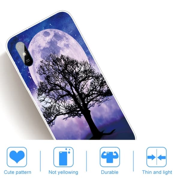 Deco Xiaomi Redmi 9A Suojakotelo - Puu And Moon Purple