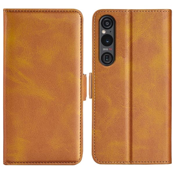 Sony Xperia 1 VI læderetui med pung - Gul Yellow