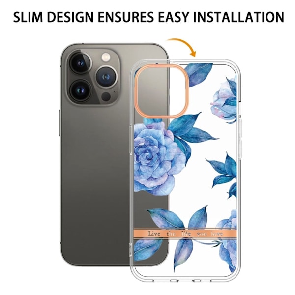 Supertunt och tåligt mjukfodral för iPhone 13 Pro Max - Blå Pion Blå