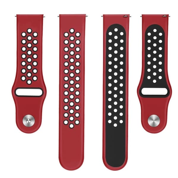 Universel tofarvet design urrem - Rød / Sort Red
