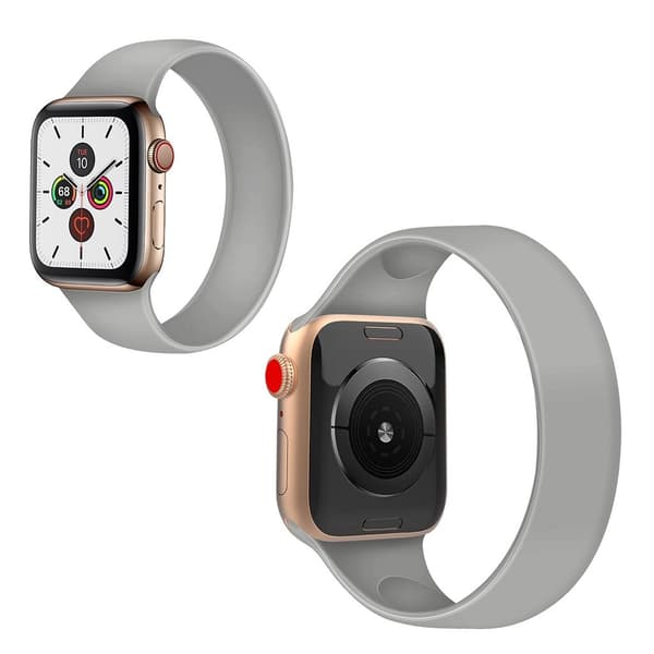 Elegant silikoneurrem til Apple Watch Series 5 / 4 44mm - Grå Størrelse: L Silver grey