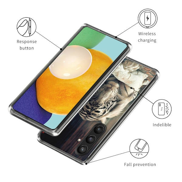 Deco Samsung Galaxy S24 deksel - Hvit Tiger White