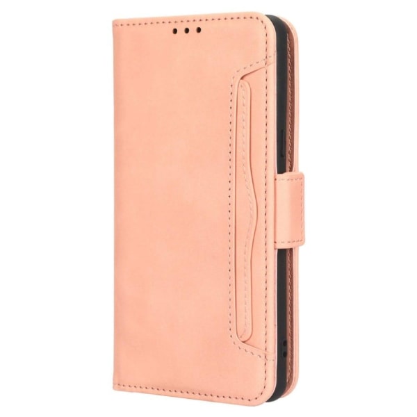Stilfuldt Læder Etui med Pung til Google Pixel 7 Pro - Lyserød Pink