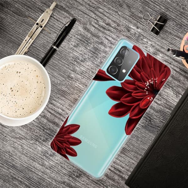 Deco Samsung Galaxy A52 5G Etui - Rød Blomst Red