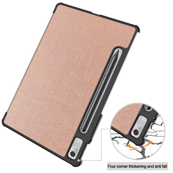 Tri-fold Leather Stand Case for Lenovo Tab P11 Pro (2nd Gen) - R Rosa