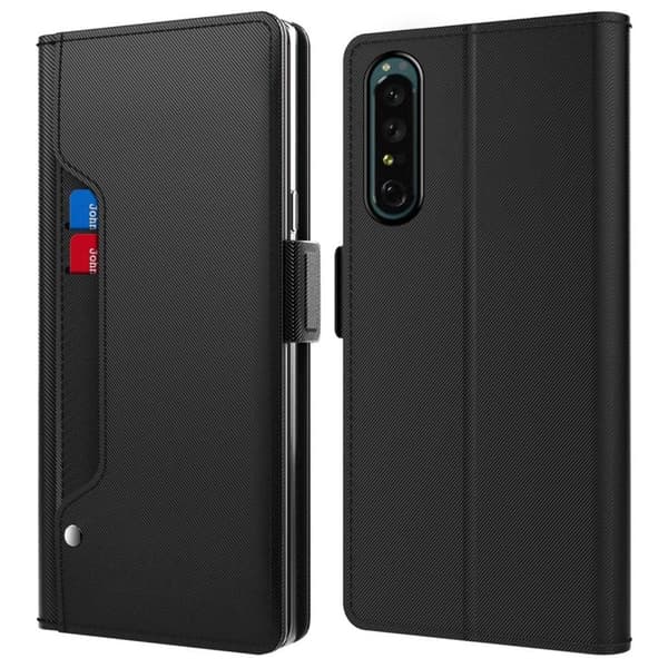 Phone Etui med Make-up Mirror og Slick Design til Sony Xperia 5 II - Sort Black