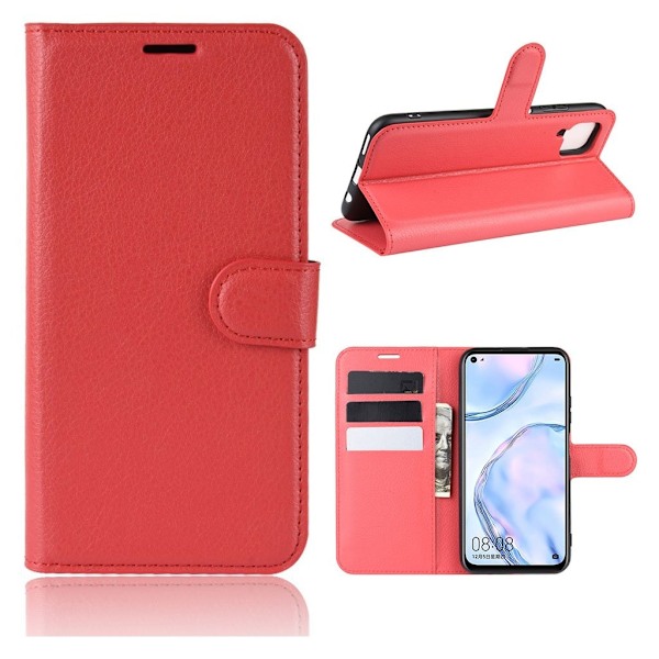 Classic Huawei P40 Lite / Nova 6 SE flip kotelot - Punainen Red