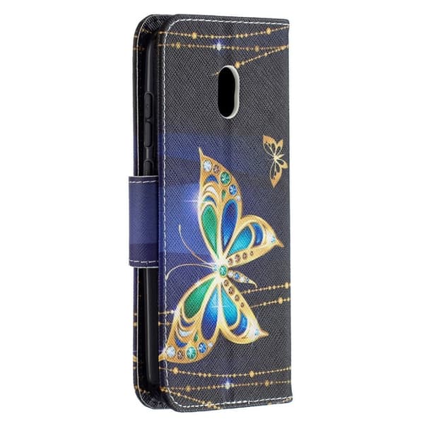 Wonderland Nokia C1 Plus flip-etui - Levende Sommerfugl Black