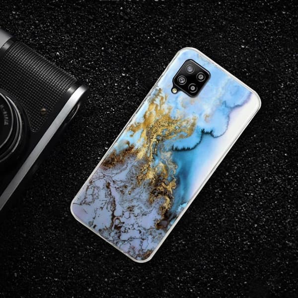Marble Samsung Galaxy A42 5G Etui - Bluish Gull Klinkekule Blue