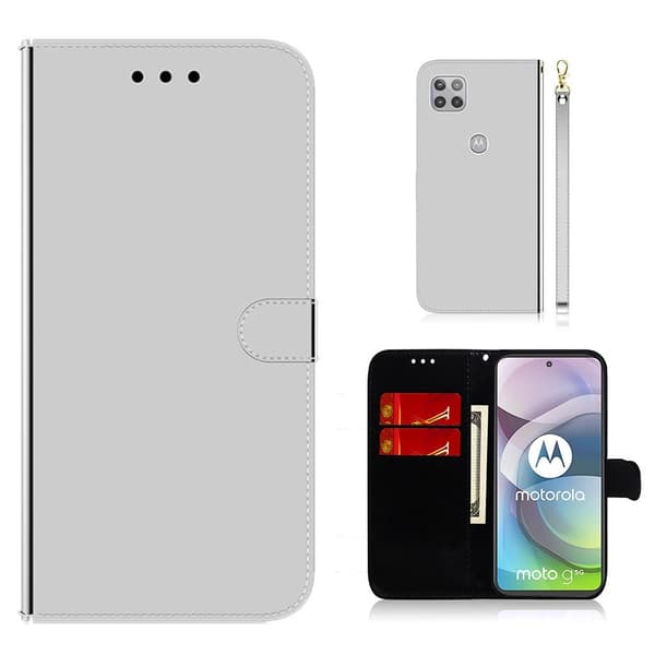 Mirror Motorola Moto G 5G flip case - Hopea Silver grey