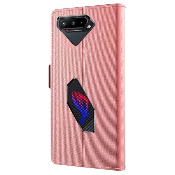 Phone Etui med Make-up Mirror og Slick Design til ASUS ROG Phone 5 - Rose Gull Pink