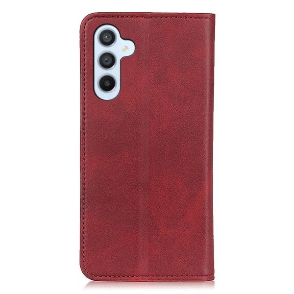 Lompakko-style Aitoa Nahkaa Läppäkotelo For Samsung Galaxy A24 4G - Punainen Red