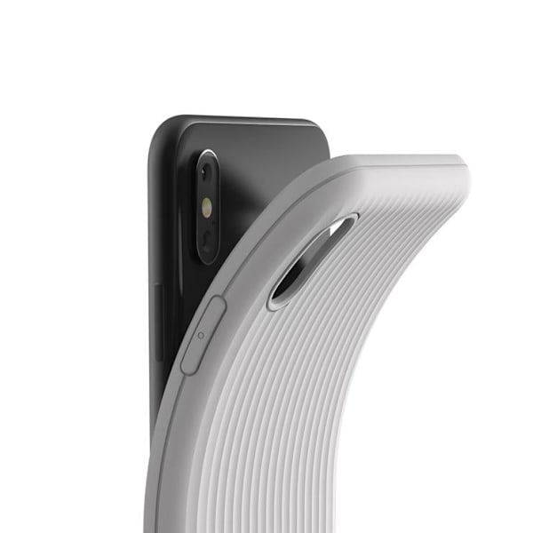 Vrs Design iPhone Xs Max Enkelt Fit Label - Grå Silver grey