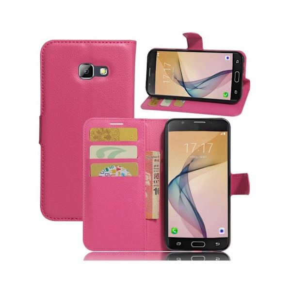 Samsung Galaxy A5 (2017) litchi läderfodral - Varm rosa Rosa