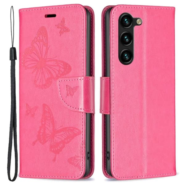 Sommerfugl Samsung Galaxy S23 Plus Flip Etui - Rose Pink