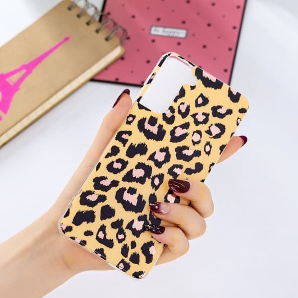 Marble Samsung Galaxy S21 Plus etui - leopardmønster Yellow