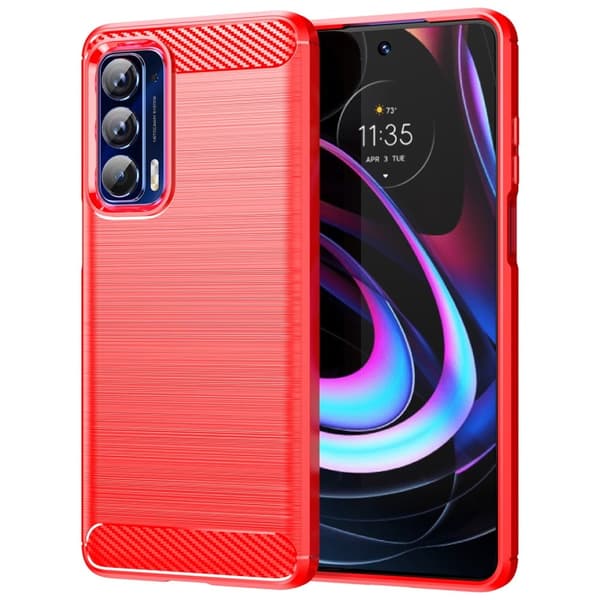 Carbon Flex Suojakotelo Motorola Edge (2021) - Punainen Red
