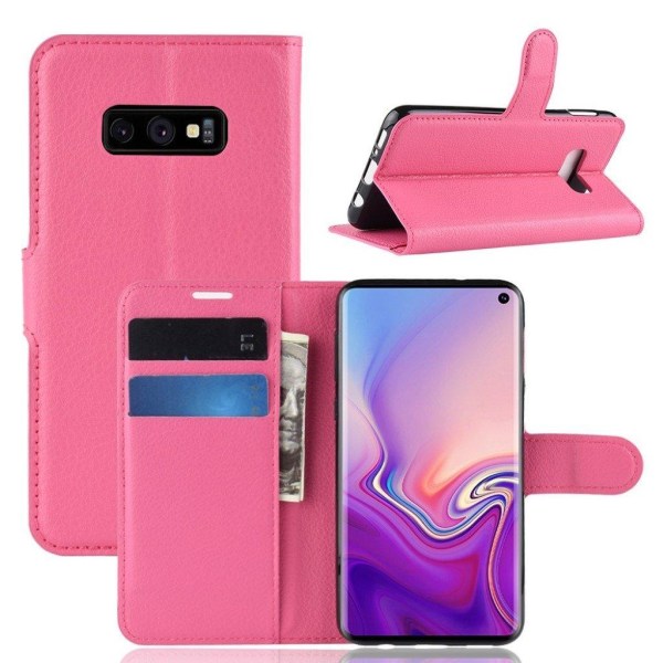 Samsung Galaxy S10e litsi nahkainen flip Suojakotelo - Rose Pink