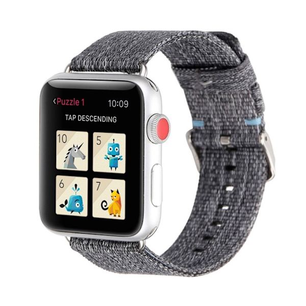 Apple Watch Series 5 40mm nylonkellonauha - Harmaa Silver grey