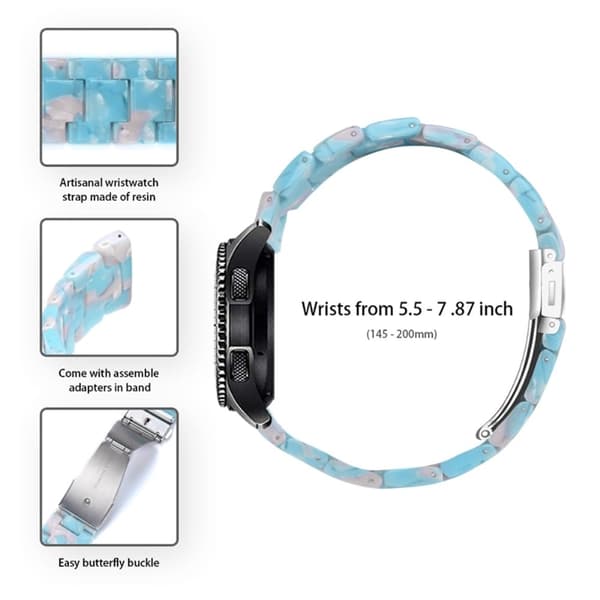 22 mm klockarmband i resinmodell för Fossil-klocka - Himmelsblå Blå
