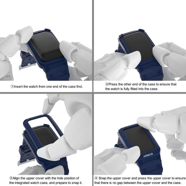 Huawei Band 8 / 7 / 6 rem med skyddshölje - Mörkblå Blå