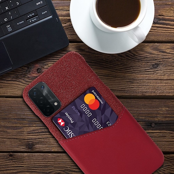 Bofink Oppo A54 5G / A74 5g / A93 5g Card Suojakuori - Punainen Red