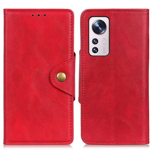 Alpha Xiaomi 12 Lite nahkainen läppäkotelo - Punainen Red