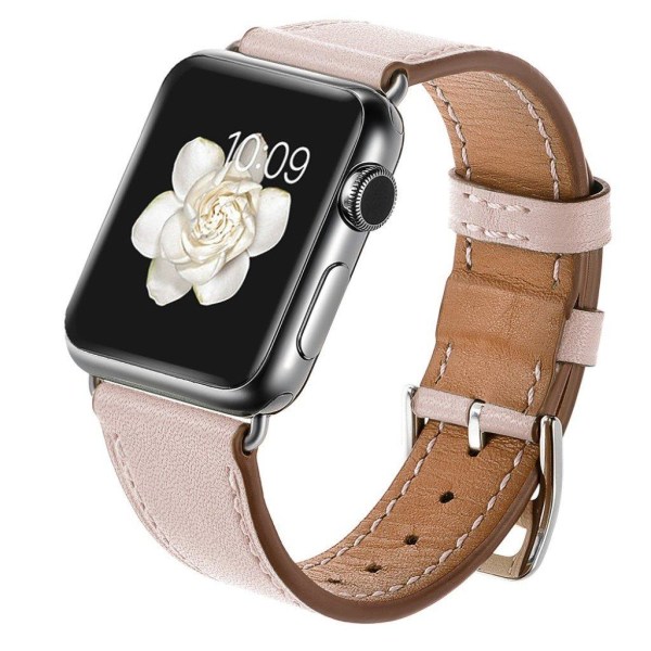 Apple Watch Series 5 40mm aito nahkapäällysteinen kellonauha - Pinkki Pink