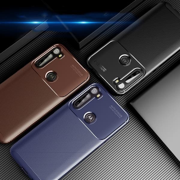 Carbon Shield Motorola One Fusion Plus skal - Blå Blå