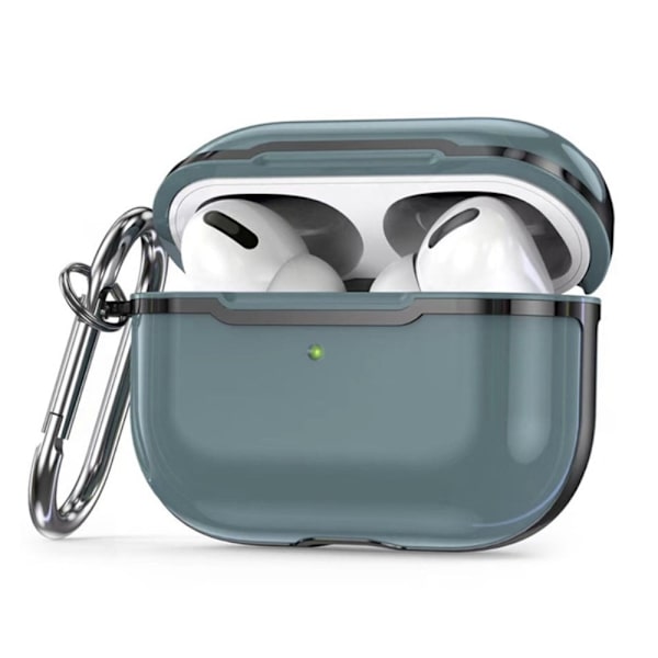 AirPods Pro 2 -galvanointikotelo koukulla - Mummonharmaa / Musta Silver grey