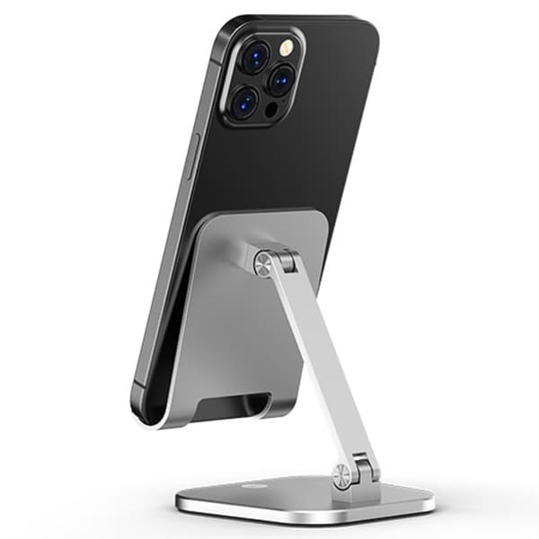 Universellt justerbart telefonställ för skrivbord - Silver Storlek: S Silvergrå