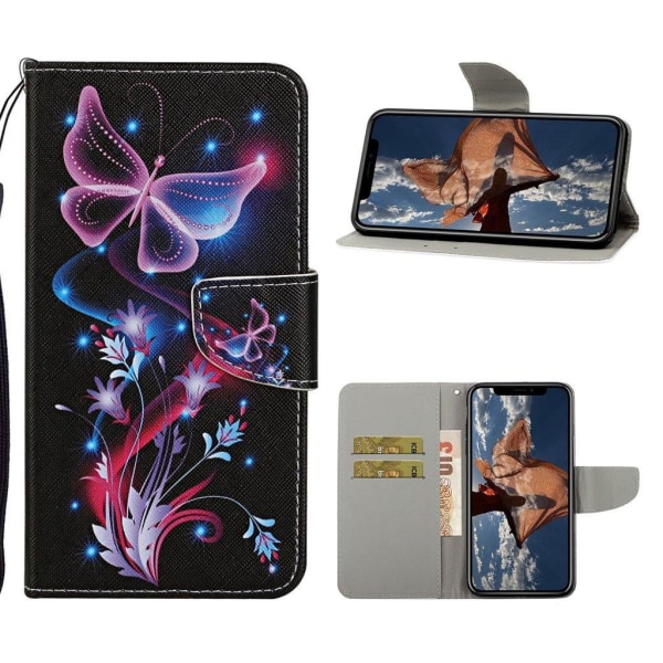 Wonderland iPhone 12 / 12 Pro flip case - Luminous Butterfly Purple