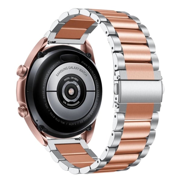 20mm triple bead ruostumattomasta teräksestä valmistettu ranneke Samsung Galaxy Watch - Ruusukulta Pink