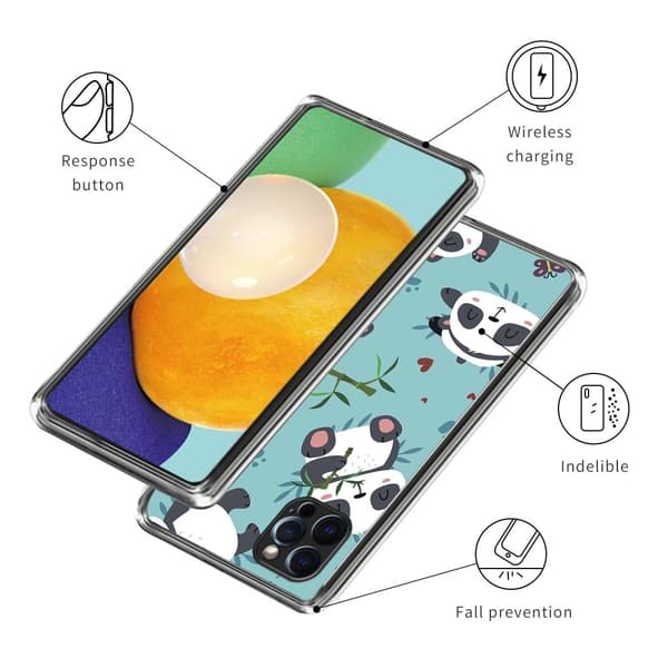 Deco iPhone 16 Pro skal - Söta Pandor Blå