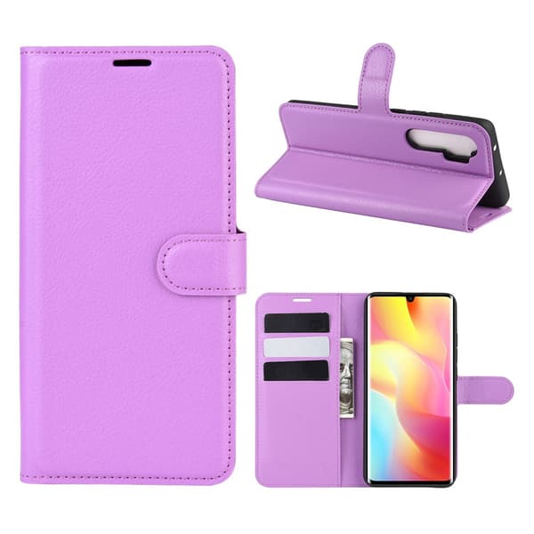 Classic Xiaomi Mi Note 10 Lite flip etui - Lilla Purple