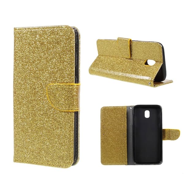 Samsung Galaxy J7 (2017) Smuk læder etui - Guld Gold