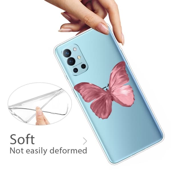 Deco OnePlus 9R Suojakotelo - Pinkki Perhonen Pink