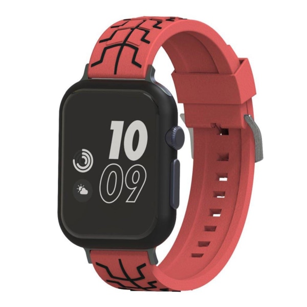 Apple Watch Series 4 44mm fish bone silikone Urrem - Rød / Sort Red