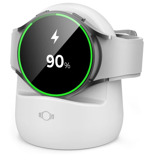 AHASTYLE laddningsbas i silikon för Samsung Galaxy Watch 4 / 3 - Vit Vit