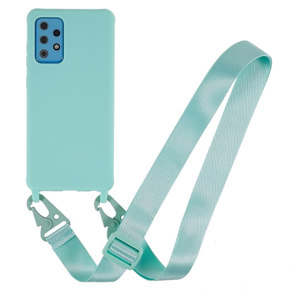 Tunt TPU-fodral med matt yta och justerbar rem för Samsung Galaxy A72 5G - Ljusgrön Grön