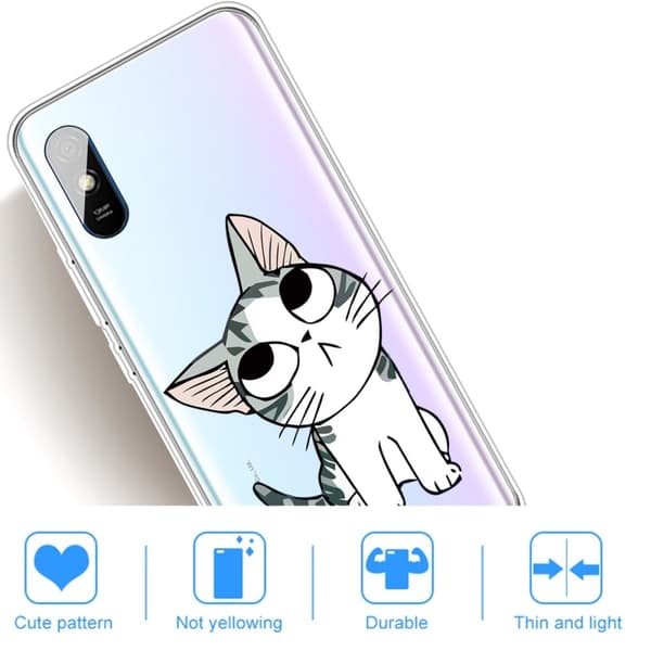 Deco Xiaomi Redmi 9A Etui - Sød Kat White