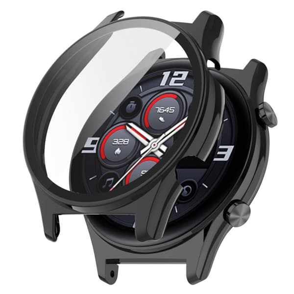 Honor Watch GS 3 cover with tempered glass screen protector - Black Svart