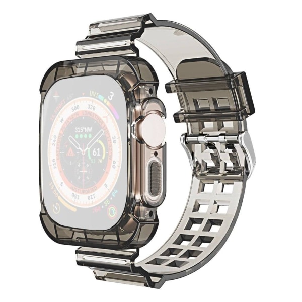 Apple Watch Ultraklar urrem med integreret cover - Gennemsigtig Black